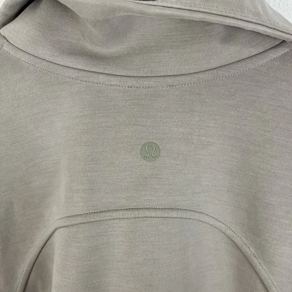 Lululemon Size 8 Brushed Softstreme Half Zip Coo Pullover Oversized Brushed Oak - Picture 5 of 8